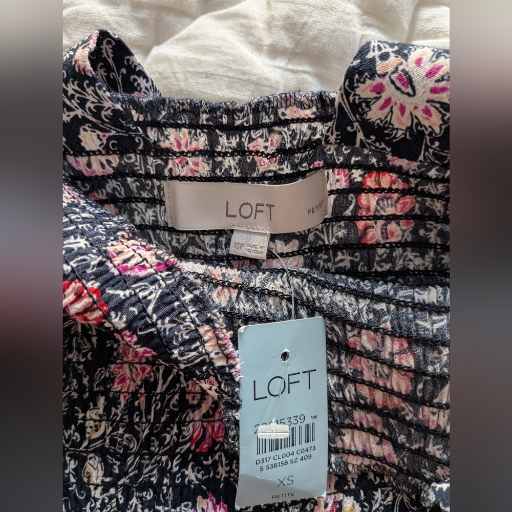 NWT LOFT Floral Wide Leg Cropped Tank Jumpsuit / Romper - Picture 4 of 7
